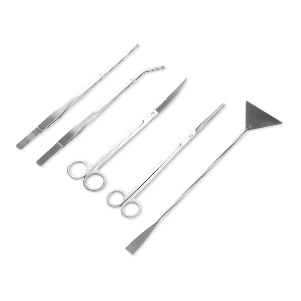 Aquarium Scissors and 5 in 1 Aquascaping Kit Stainless Steel 5 Piece Set K392