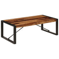 Industrial Coffee Table Solid Sheesham Wood with Metal Legs Q5689