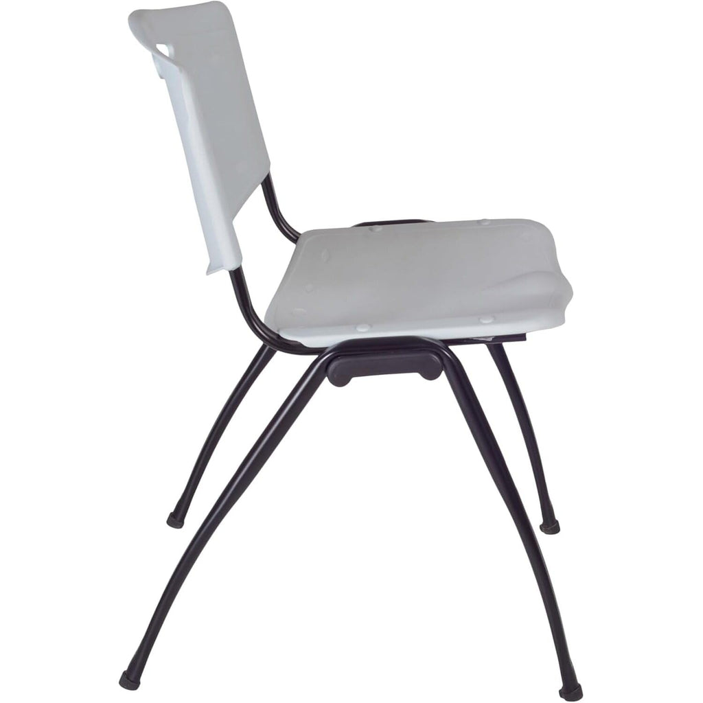 42" Round Breakroom Table with 4 Grey Stack Chairs M404