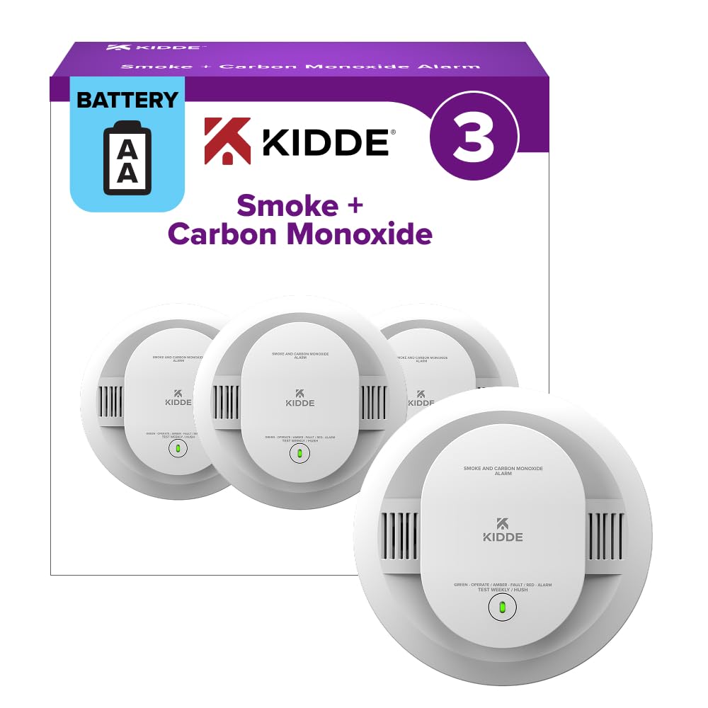 Smoke & Carbon Monoxide Detector, AA Battery-Powered, 3 Pack M1060
