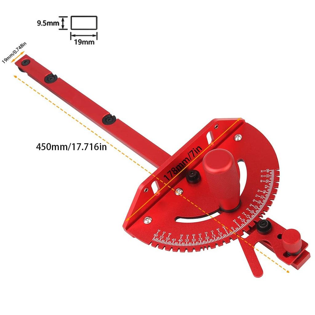 Aluminum Precision Miter Gauge with T-Track Fence and Flip Stop R569446