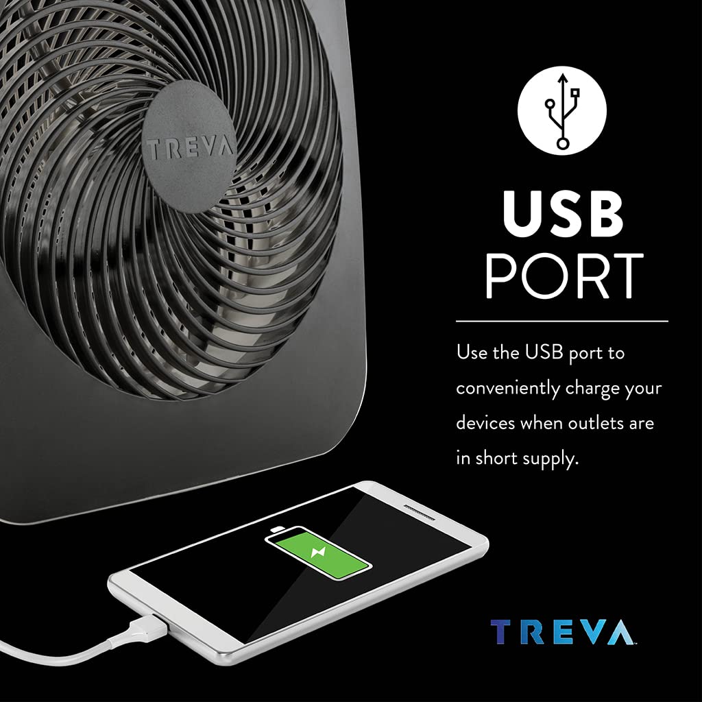 10 in Portable Desk Fan 2-Speed with USB Port Y416067