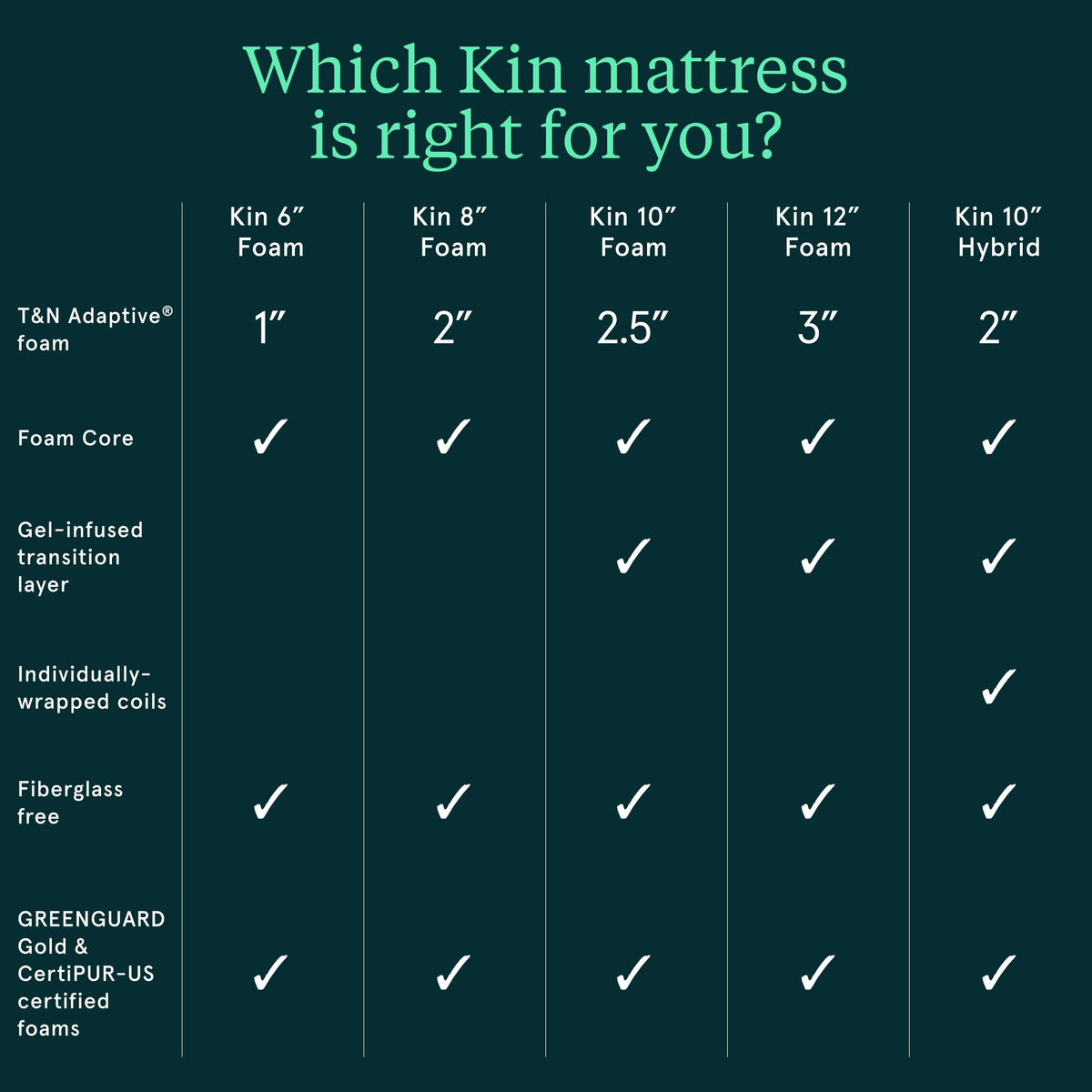 Firm 6" Adaptive Foam Twin Mattress D46287