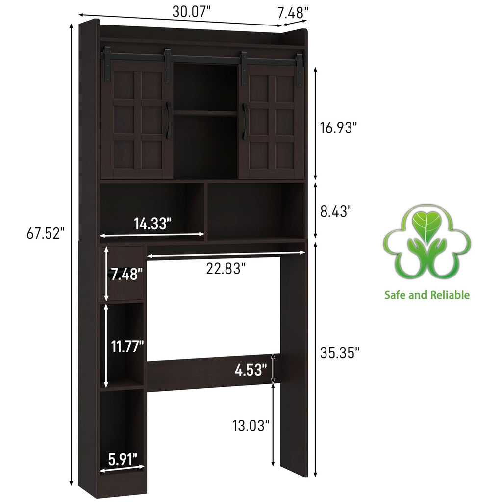 Over The Toilet Storage Cabinet with Sliding Doors O9125