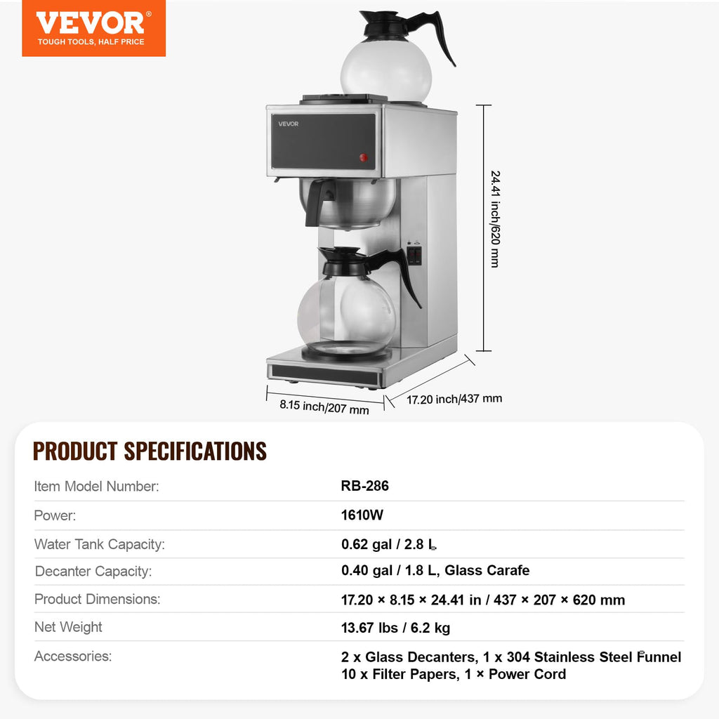Commercial Drip Coffee Maker 12 Cups Y10746