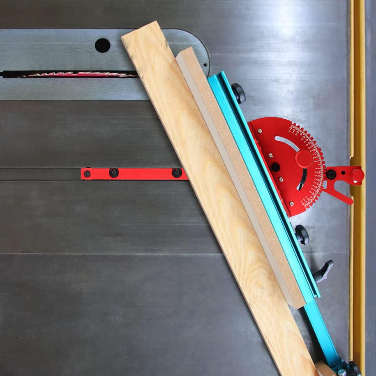 Aluminum Precision Miter Gauge with T-Track Fence and Flip Stop R569446