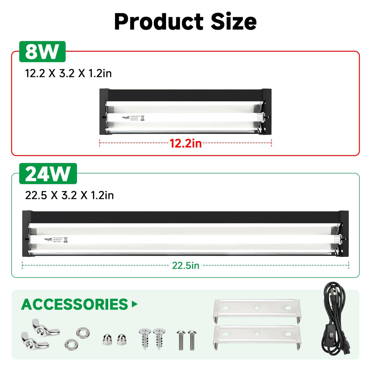 8W UVB Reptile Light Fixture Kit L5614