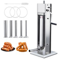 Two Speed Stainless Steel Vertical 15LBS Sausage Stuffer with 5 Stuffing Tubes R94113