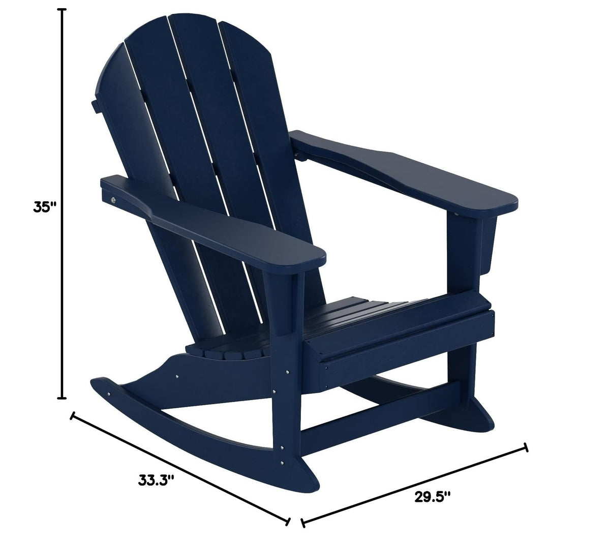 Navy Blue HDPE Outdoor Rocking Chair I573562