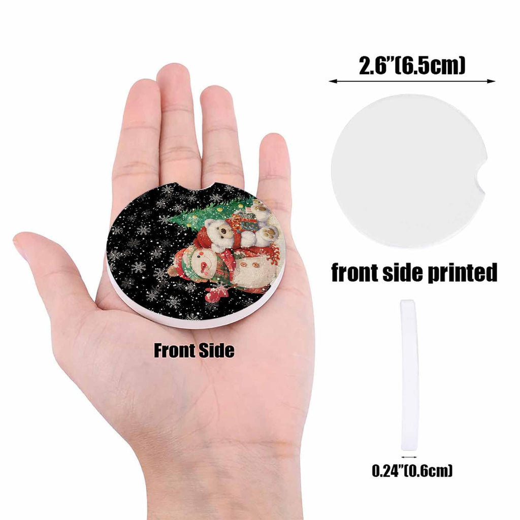 Black Ceramic Car Coasters 2 Piece Set O8668