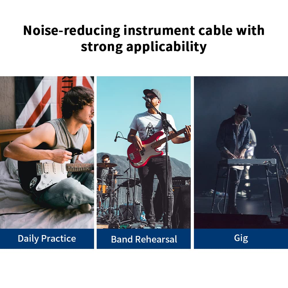 Bluetooth Combo Guitar Amplifier and 15 feet 1/4 Inch Black Instrument Cable I256