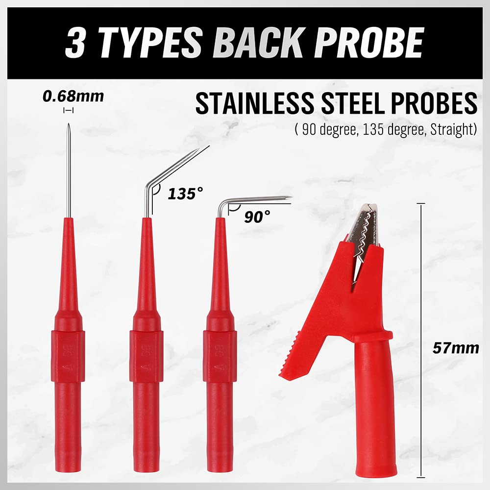 22-Piece Back Probe Kit with Test Leads and Alligator Clips D8963