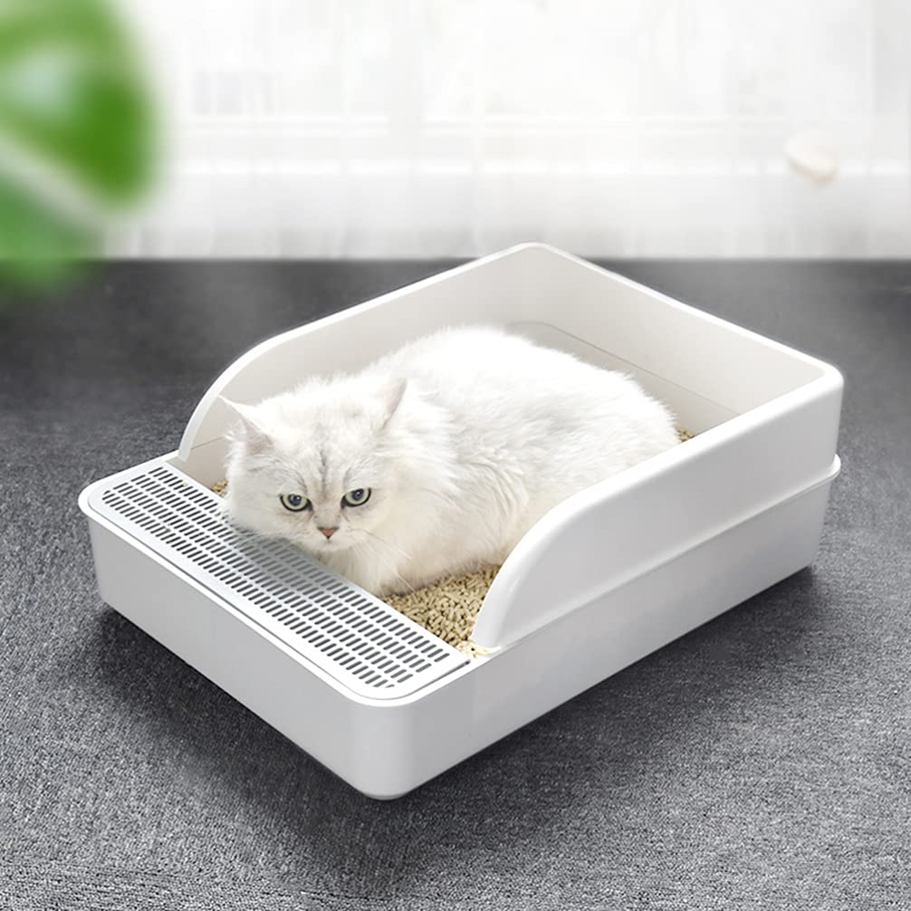 Plastic Half Covered Cat Litter Box Z8615