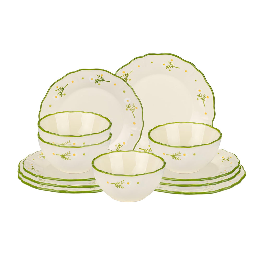 12-Piece Hand-painted Ceramic Dinnerware Set Z19937
