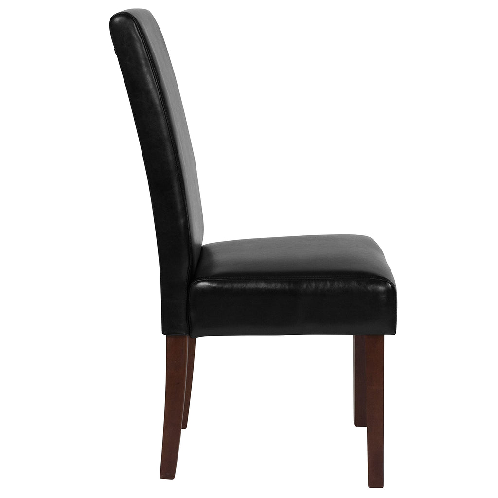Black Faux Leather Parsons Chair 6-Pack O972