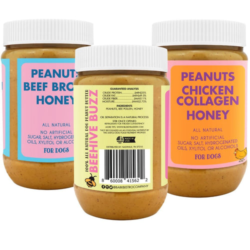 100% Natural Dog Peanut Butter Set of 3 17oz Jars B277
