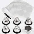 Reusable Stainless Steel Espresso Capsules 6 Cups 200 Lids E69231