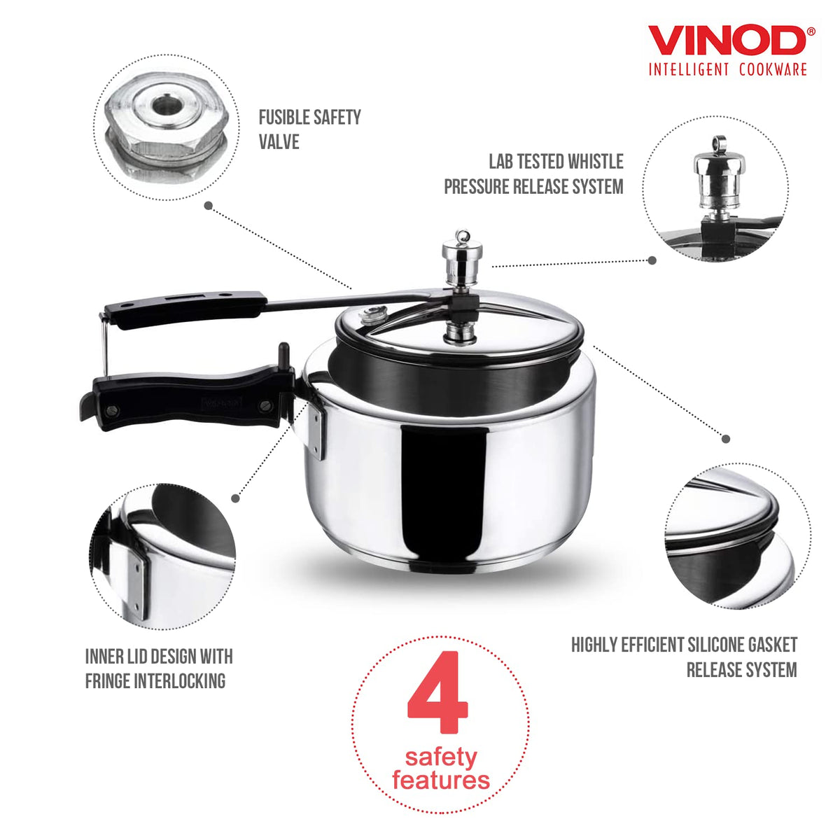 2 Liter Stainless Steel Pressure Cooker N117