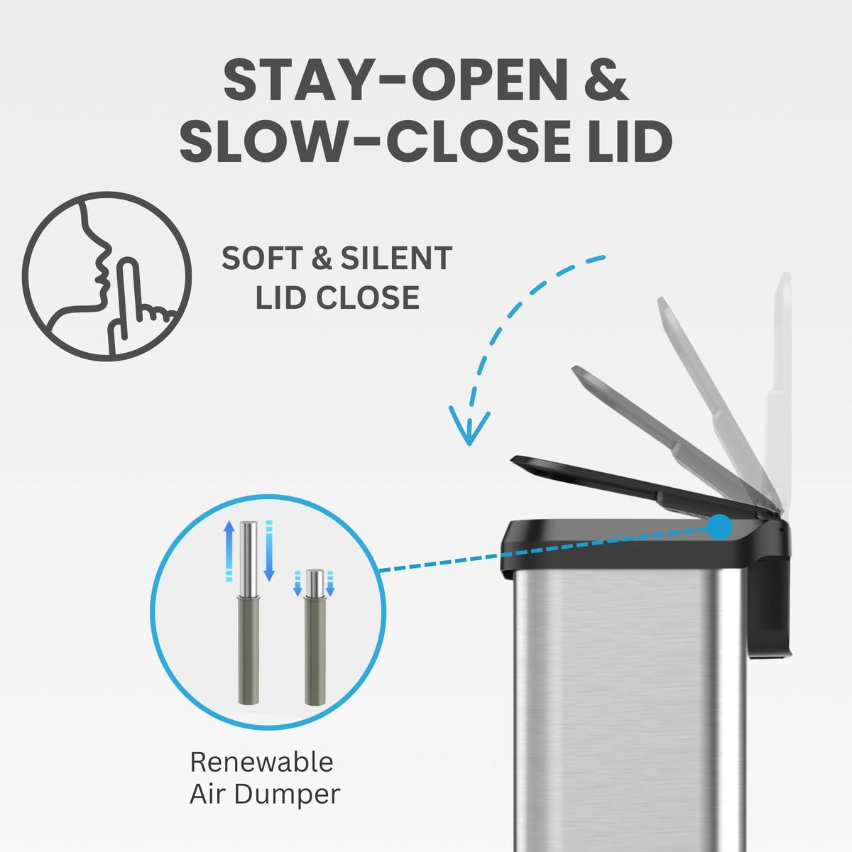 13.2 Gallon Stainless Steel Step Trash Can I398
