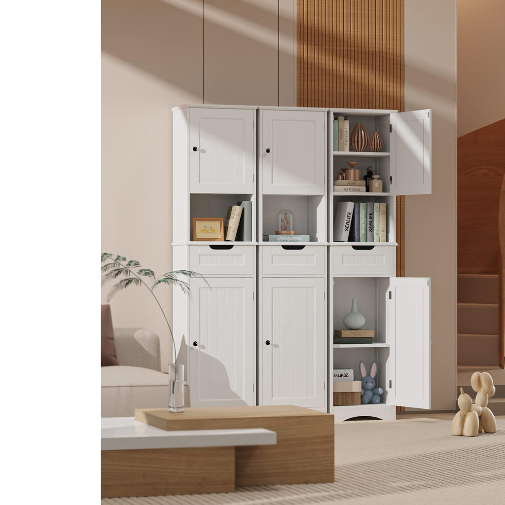 67” H Tall White Bathroom Storage Cabinet Z91749