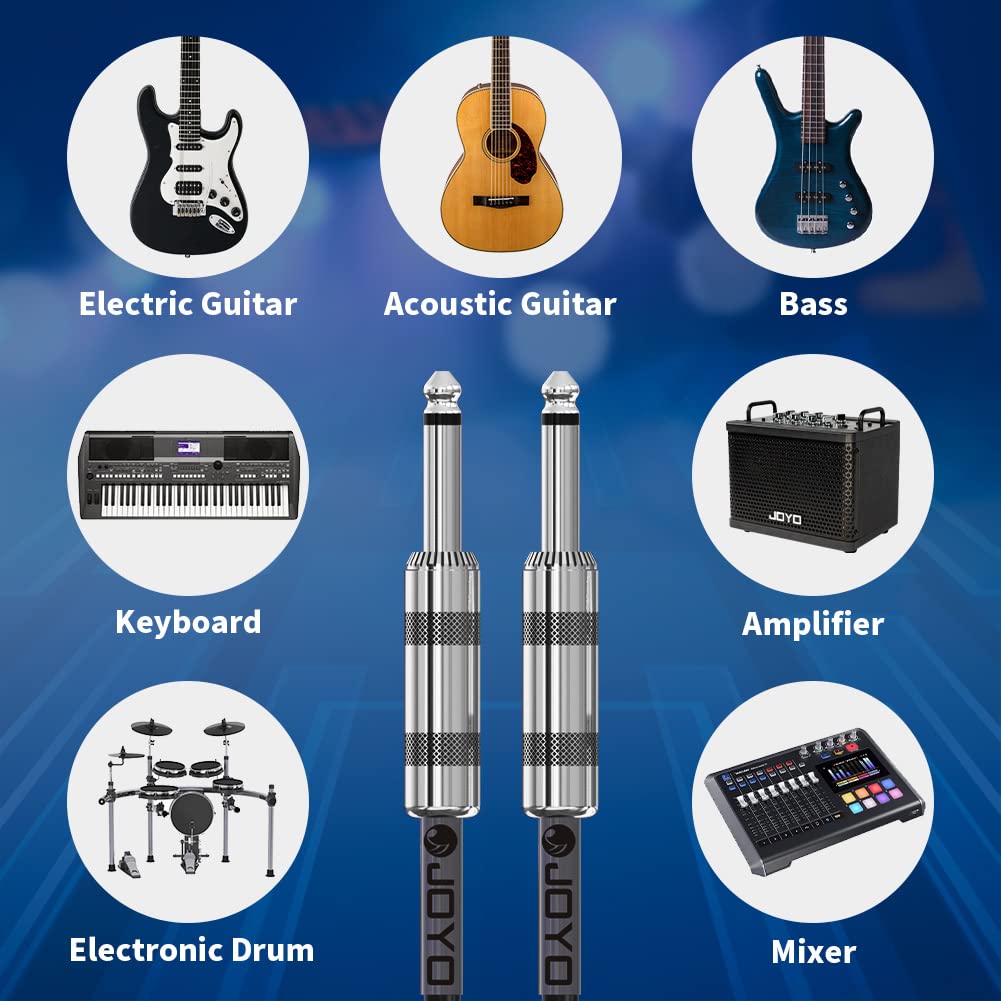 Bluetooth Combo Guitar Amplifier and 15 feet 1/4 Inch Black Instrument Cable I256