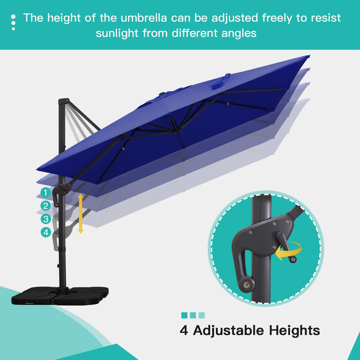 10x13Ft Rectangular Offset Patio Umbrella I398
