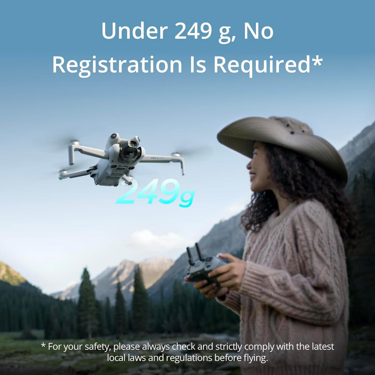 Folding Drone with 4K HDR Camera, Under 249g, 3 Batteries X357672