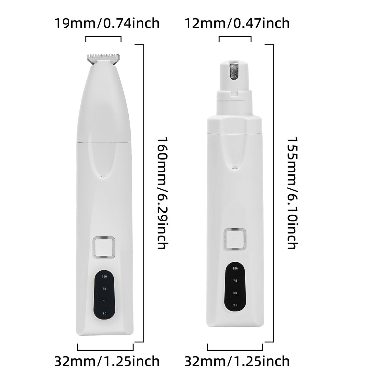 Quiet 2-in-1 Pet Hair Trimmer & Nail Grinder with LED Light E84465