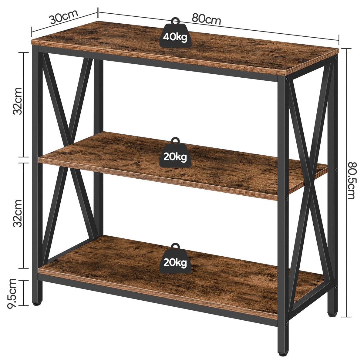 31.5" 3-Tier Console Table T97549