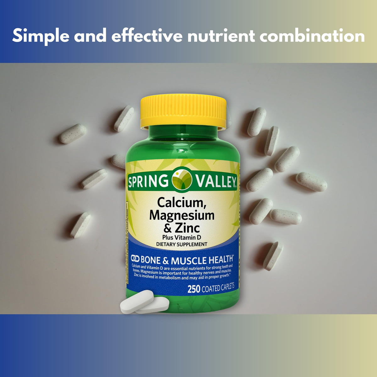 Calcium Magnesium Zinc with D3 Caplets 250ct Y608