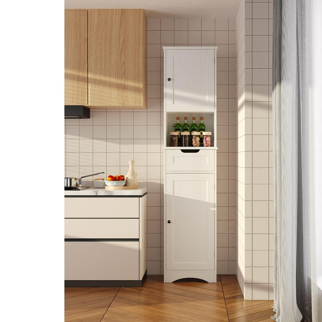 67” H Tall White Bathroom Storage Cabinet Z91749