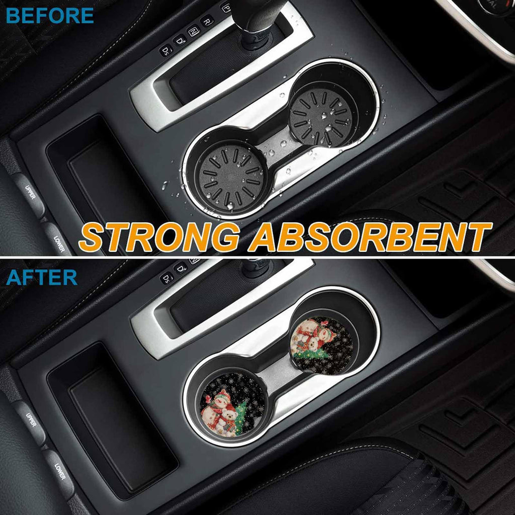 Black Ceramic Car Coasters 2 Piece Set O8668