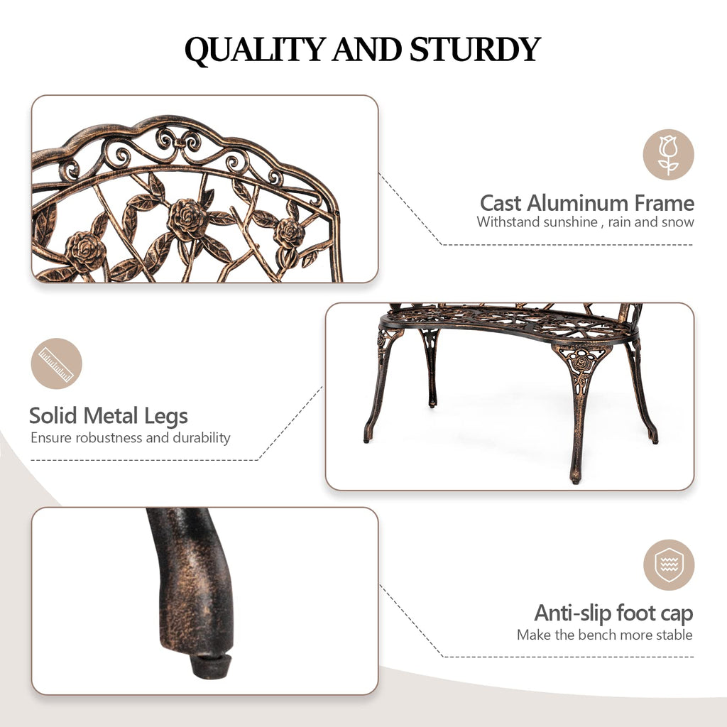 2 Seater Cast Iron Cast Aluminium Garden Bench U83960