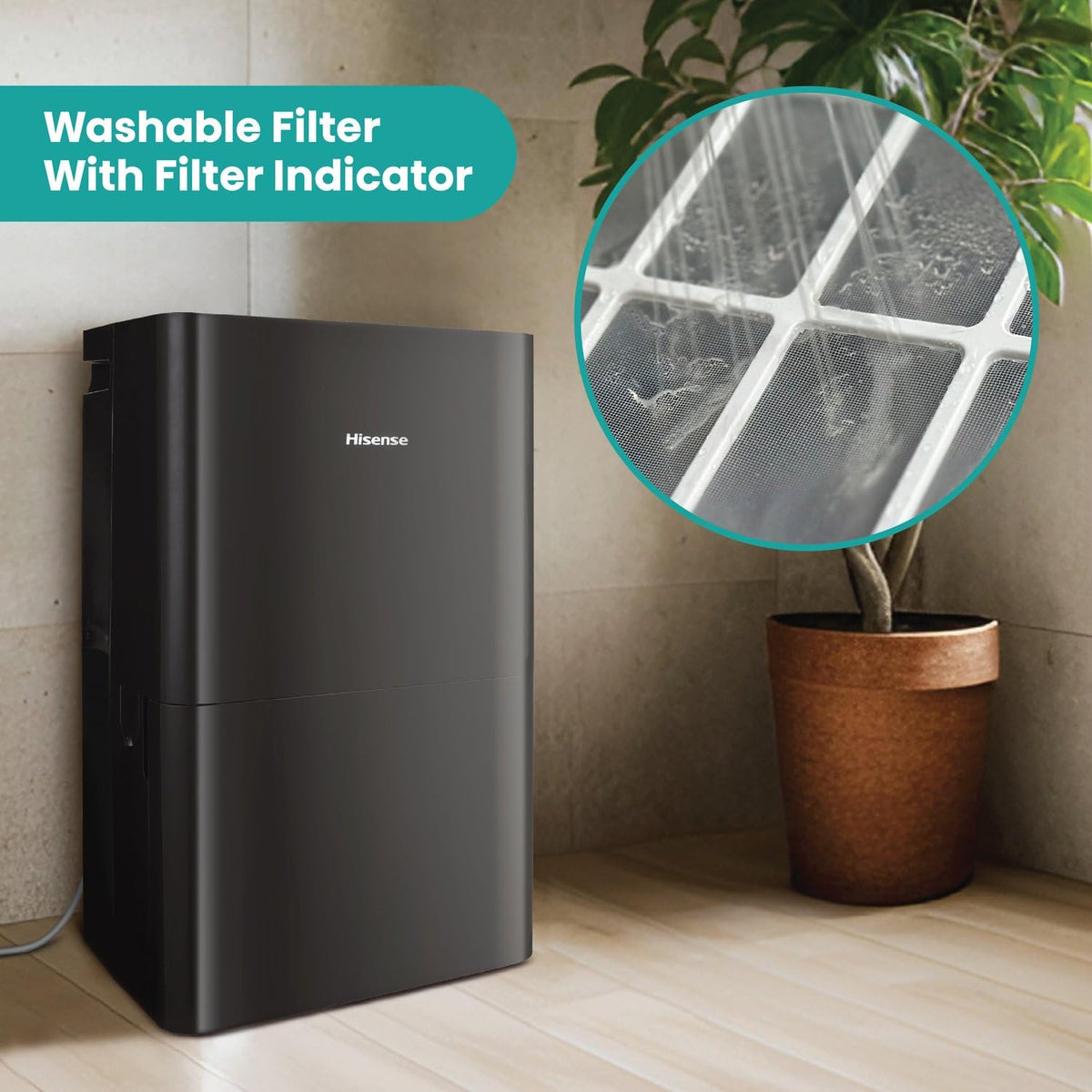 50-Pint Portable Dehumidifier with Built-In Pump J776125