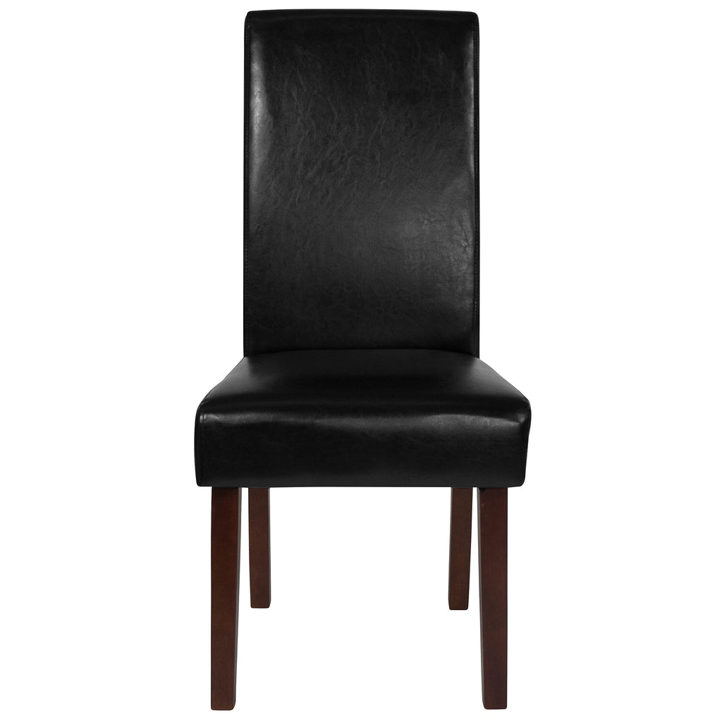 Black Faux Leather Parsons Chair 6-Pack O972