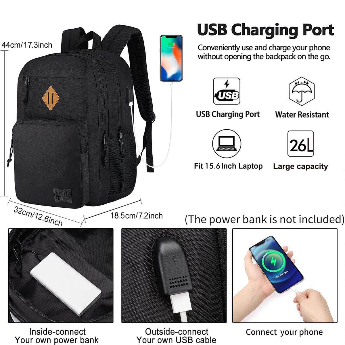 Anti Theft Laptop Backpack with USB Charging Port L9083