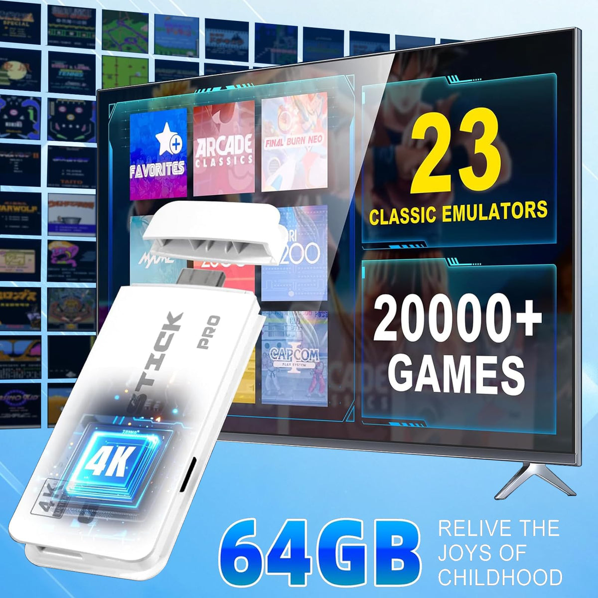 Wireless Retro Gaming Console Built-in 20,000+ Games E5360