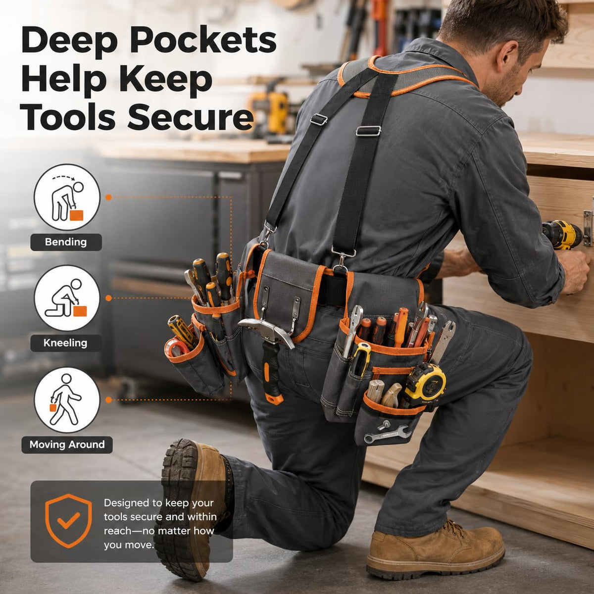 Heavy Duty Magnetic Tool Belt with Suspenders R2920