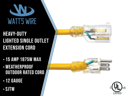15 ft 12 Gauge Heavy Duty Extension Cord W387747