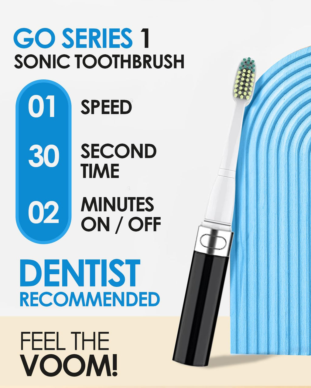 Black Blue 2-Pack Travel Electric Toothbrush Y480741