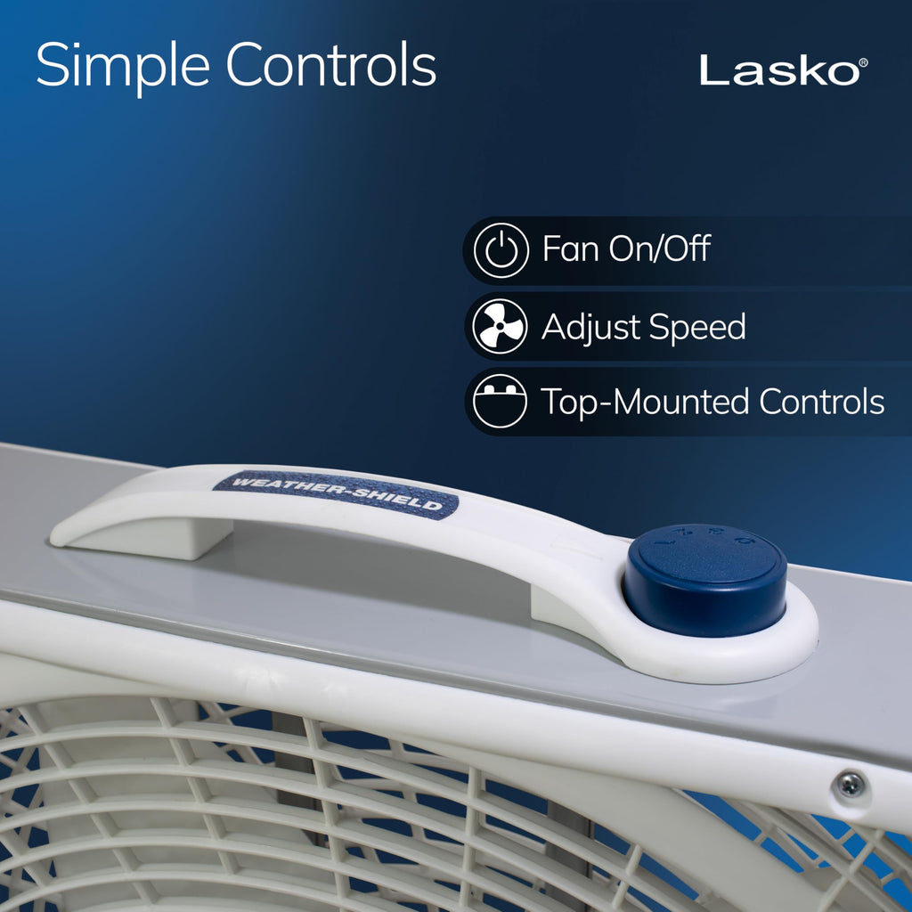 20 Inch 3 Speeds White Box Fan with Carry Handle Q679