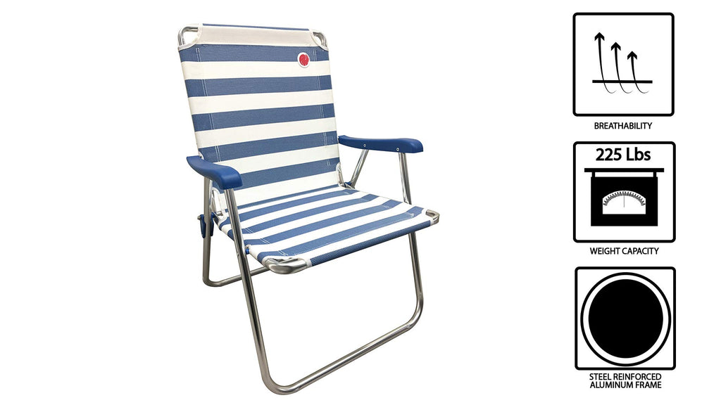 Folding Camp Lawn Chair 2 Pack Blue White F19841