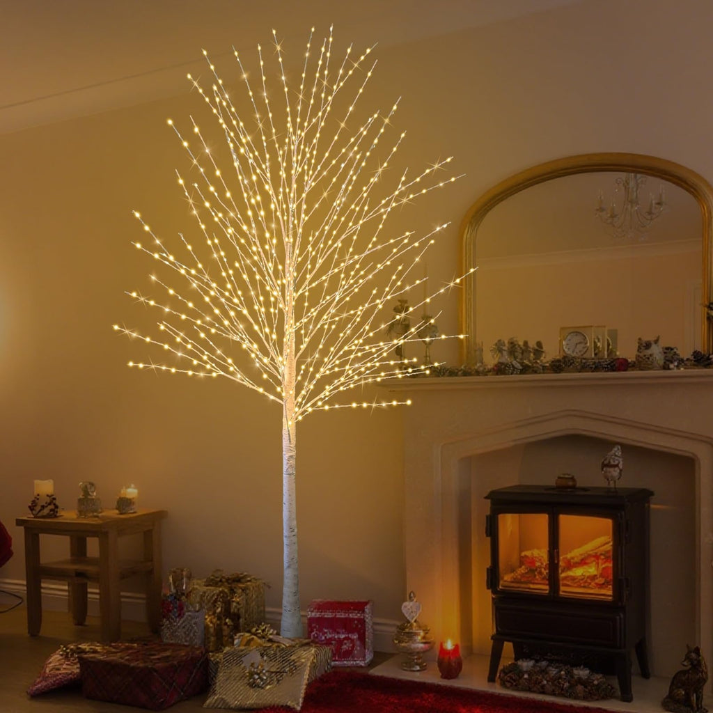 6FT Lighted Birch Tree with 880 LED Lights S9774