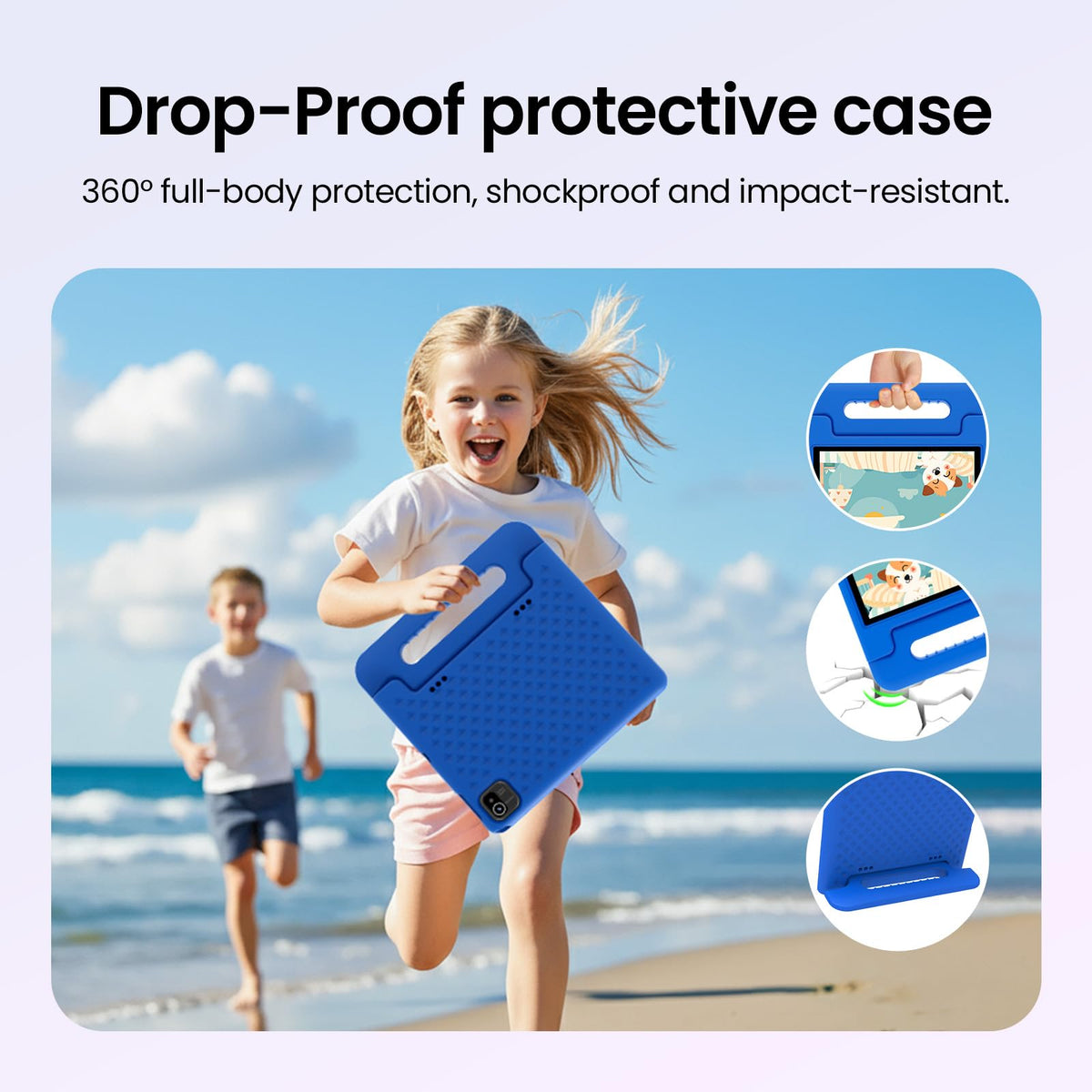 Android 16 Kids Tablet 10 Inch HD Display 8GB RAM 64GB ROM Blue P102