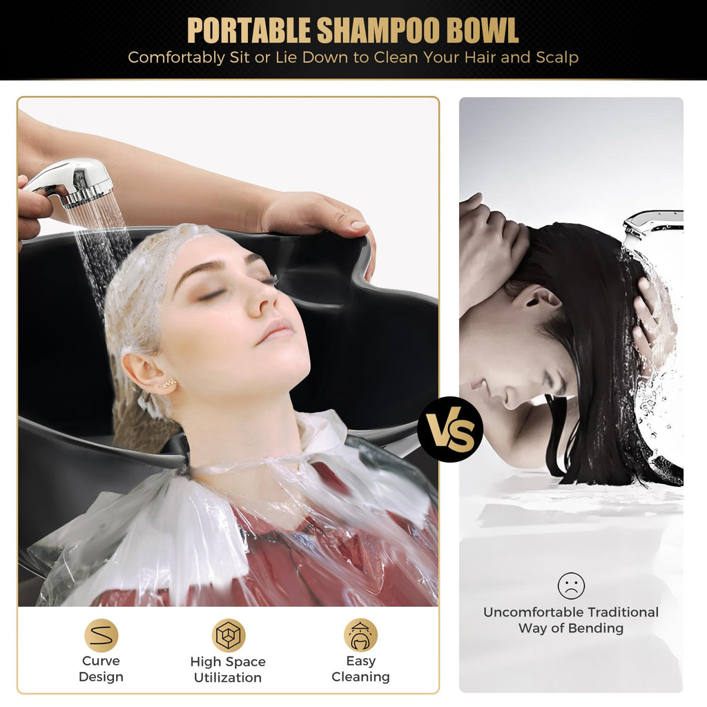 Portable Height & Angle Adjustable Shampoo Bowl W1703