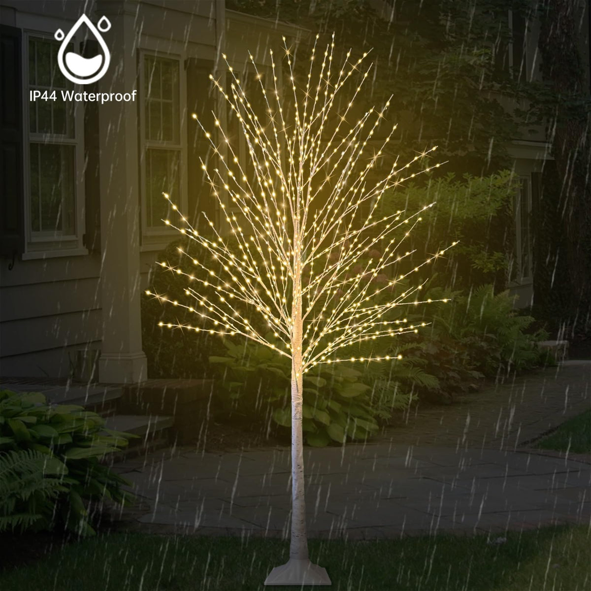 6FT Lighted Birch Tree with 880 LED Lights S9774