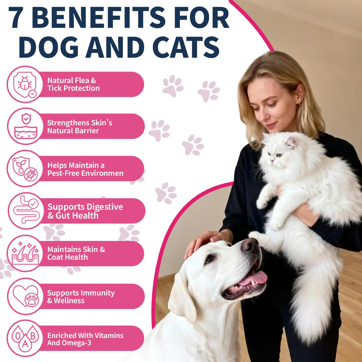 Natural Oral Flea and Tick Drops with Multivitamin for Pets H169
