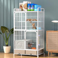 White 4 Tier Cat Cage with Litter Box N926