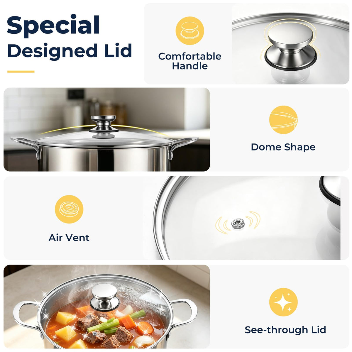 8QT Stainless Steel Stock Pot with Lid N599920