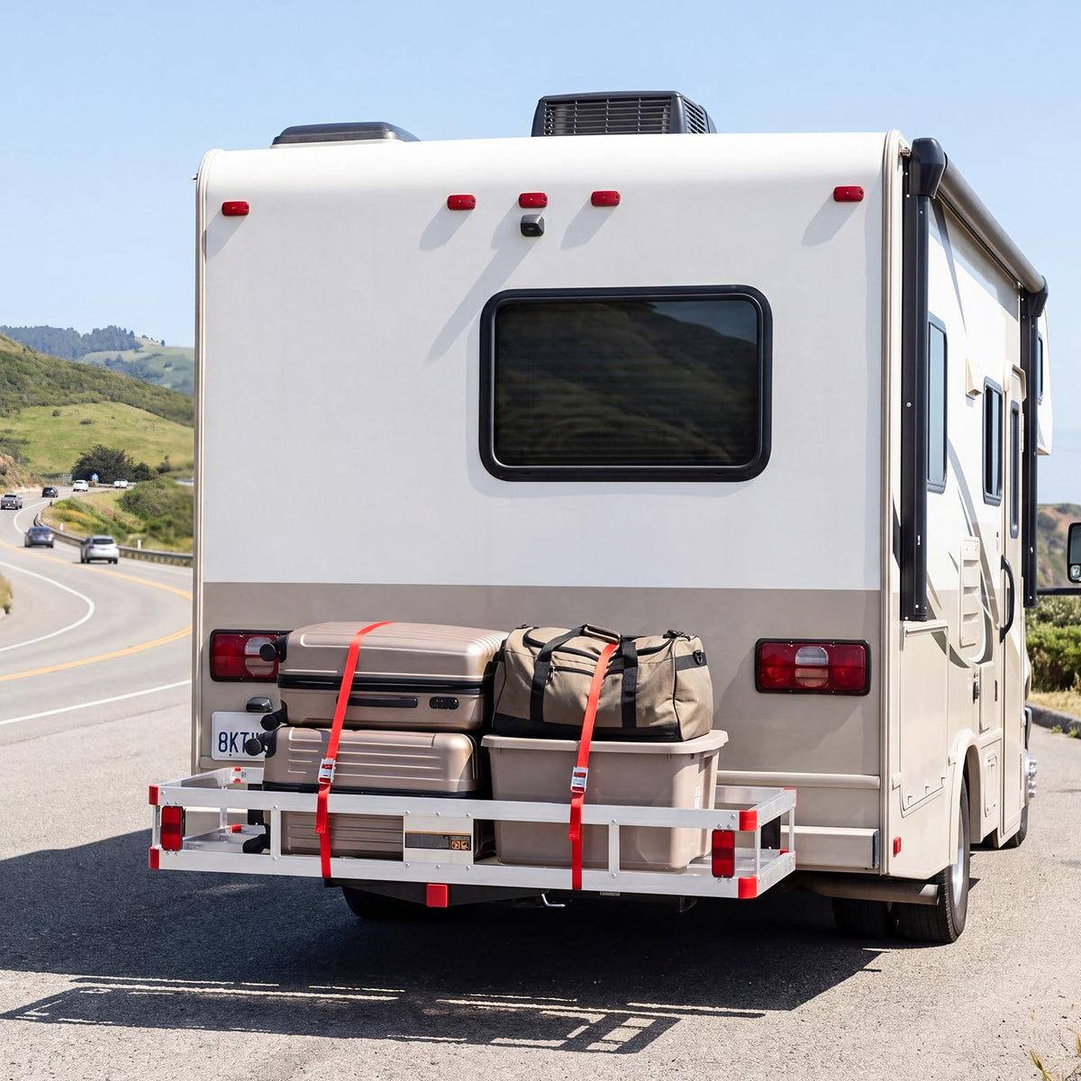Aluminum Hitch Mount Cargo Carrier with 500LBS Capacity P723